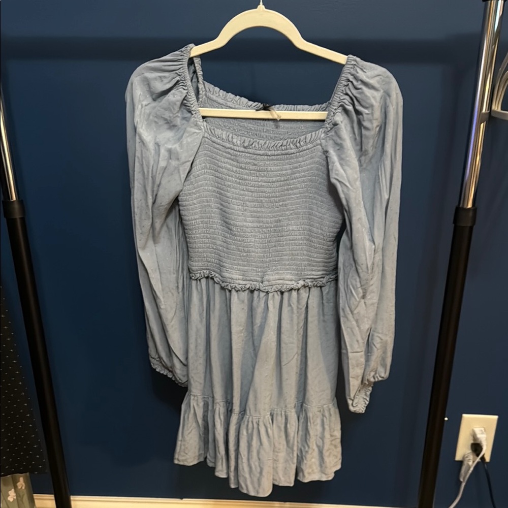 Light Blue Long Sleeve Dress
